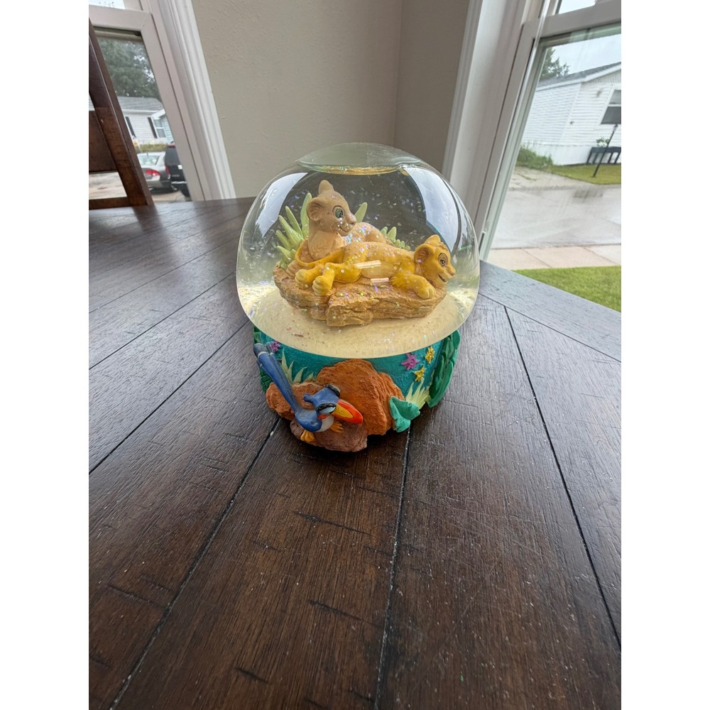 Disney Lion King Schmid Musical Snow Globe Simba Nala Zazu 1994 Vintage